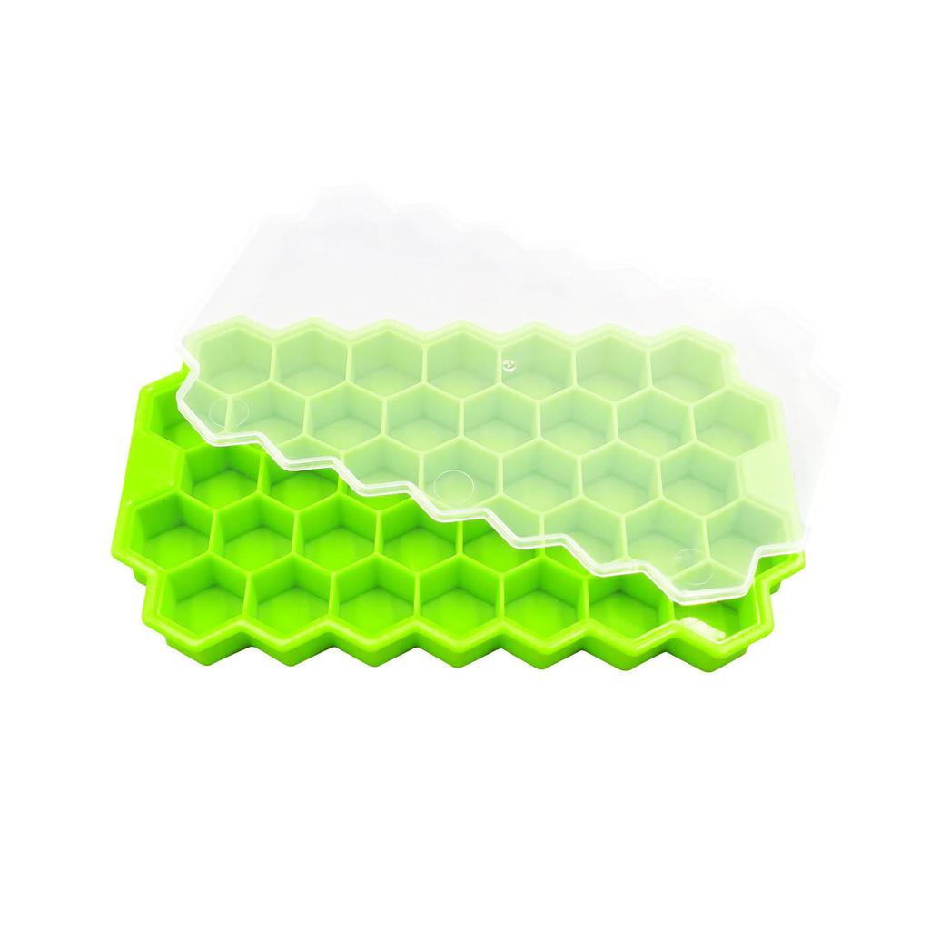 Silicone Honeycomb Ice Cube Tray with Lid for Baby Food and More