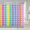 Wiskunde Douchegordijn Vermenigvuldigingstabel 1 T/m 12 Waterdicht Douchegordijn Educatieve Stijl Polyester Stof Badkamer Decoratie Set