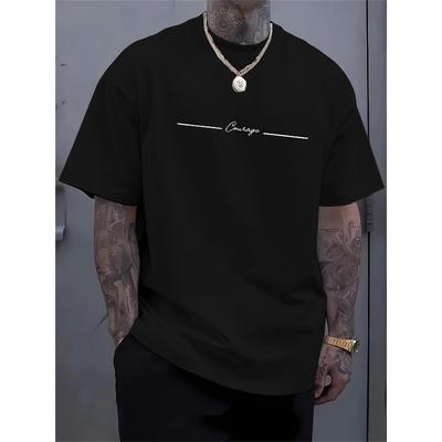 European Sizes Men'S Trendy Graphic Print Shoulder T-Shirt