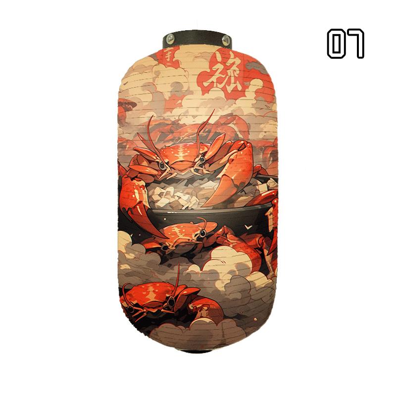 Japanese Style Paper Lantern Beautiful Crab Shrimp Printed Lanterns Sushi Hotpot Izakaya Restaurant Bar Advertising Lantern