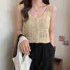 Shop   Women PUnching U Neck Daily Look bUtton Vest Knit Won Wkn Wfk57v2