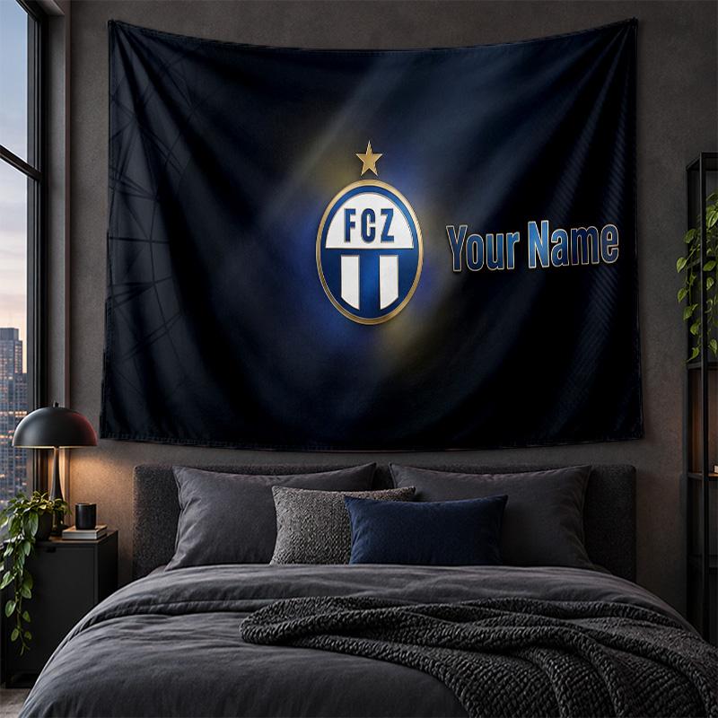 Personalized Tapestry Wall Hanging FC Zürich Pattern Art Background Cloth