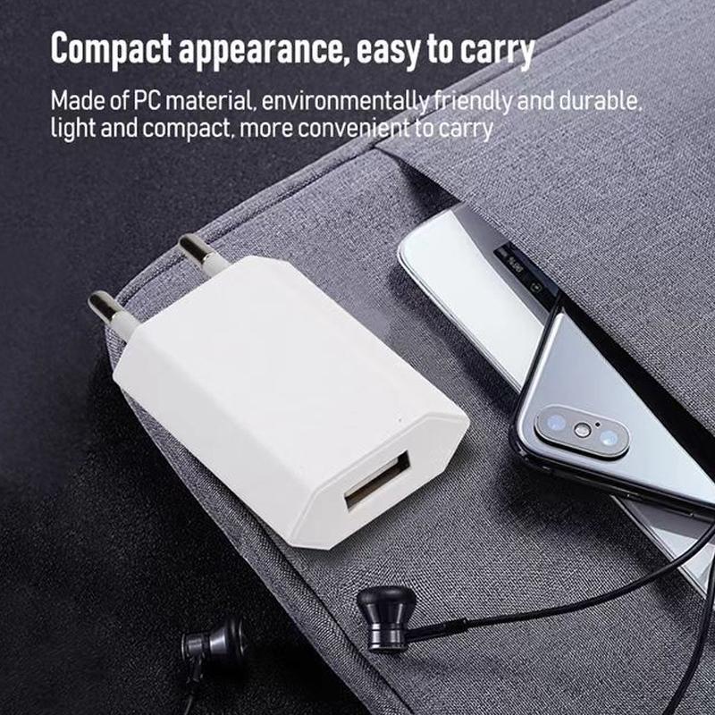 EU Standard Wall Charger Fast Charging Mobile Phone Charge Adapter With Dual Round Plugs Potable USB Port Quick Charger Socket