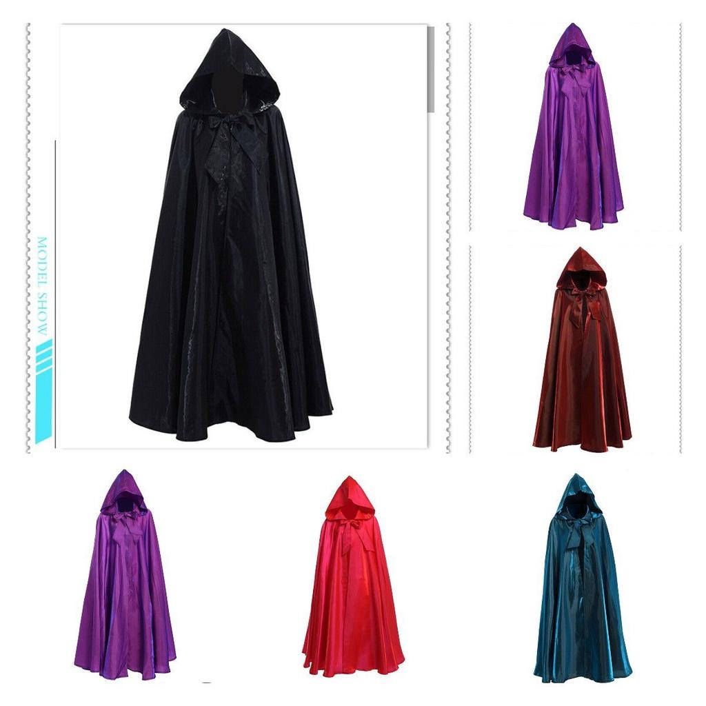 Cloak Halloween Hooded Adult Kids Robe Cape Party Vampire Cosplay Unisex Costume
