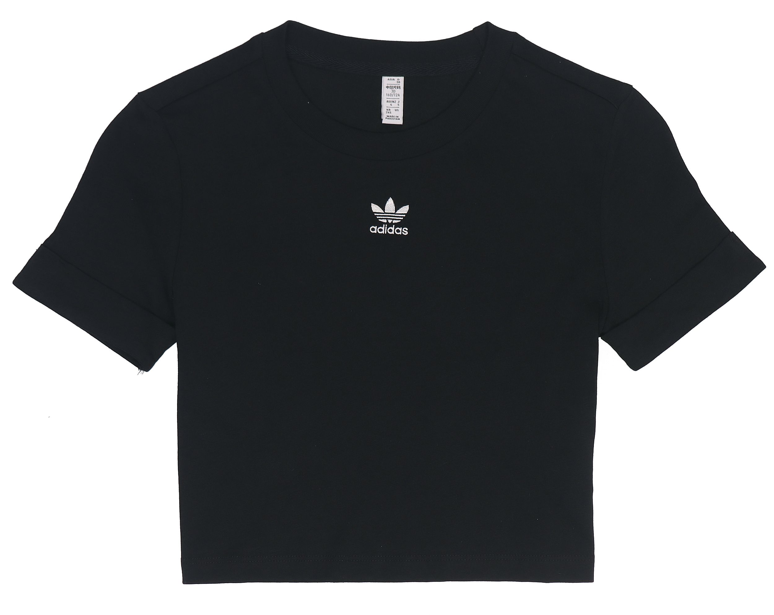 Adidas Originals Crop Tops Women s Black Crew Neck Moderate GN2802 32