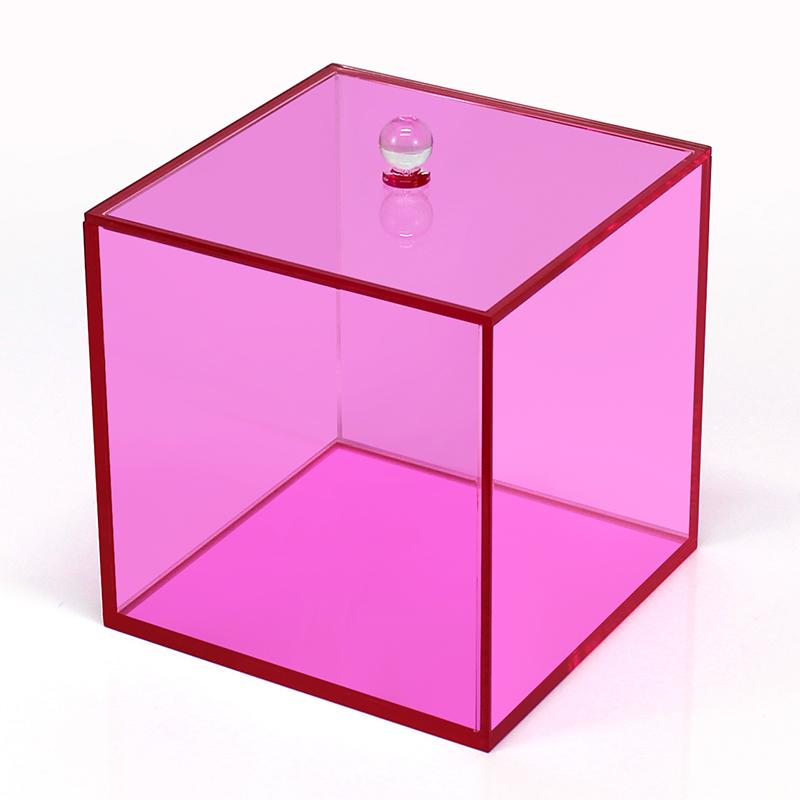 

Acrylic Makeup Cosmetic Beauty Storage Organizer Box with Hinged Lid for Vanity Drawers-Holds Lipstick,Lip Gloss,Brushes,Jewelry 9x9x9cm