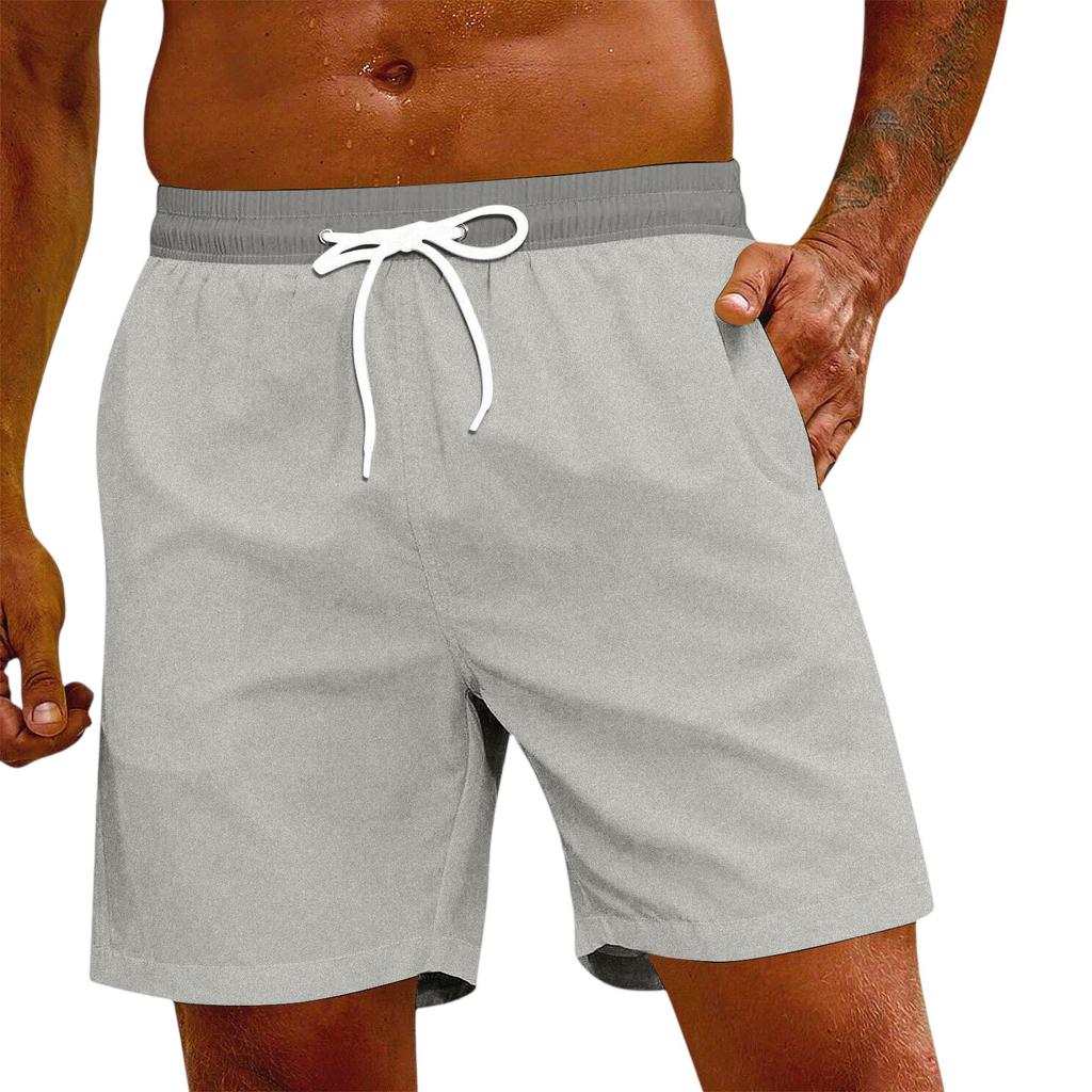 Men's Fashion Elastic Waist Drawstring Shorts Casual Pants