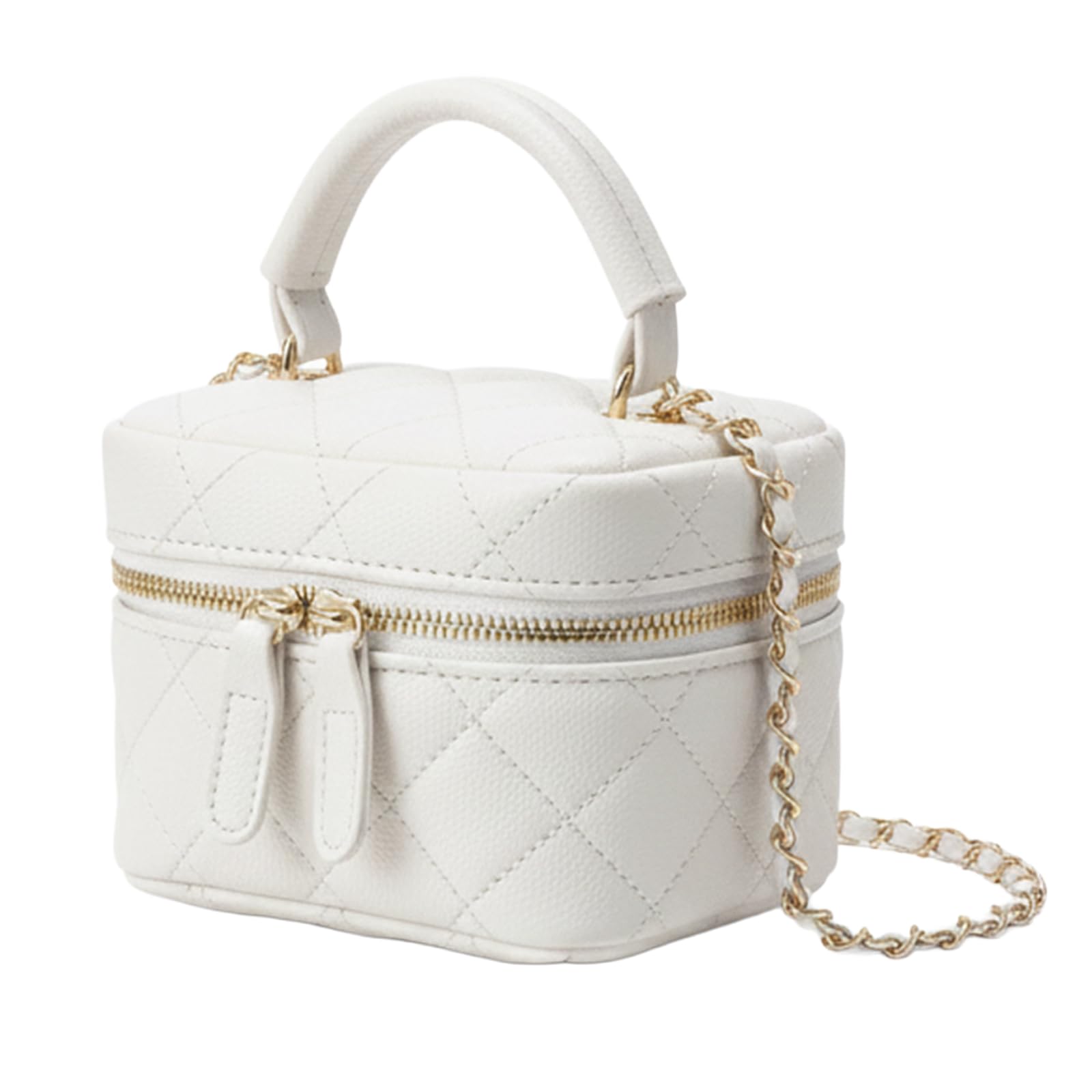 

[FREEDOM CITY] Quilted White Vanity Bag [Designer and Model Supervision]