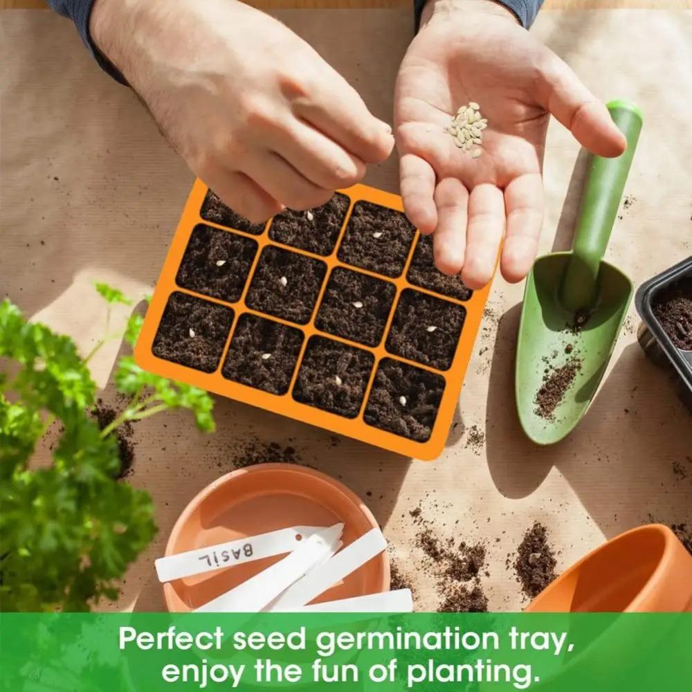 12 Grids Nursery Tray Silicone Germination Trays Durable Seeds Starting Tray  Greenhouse