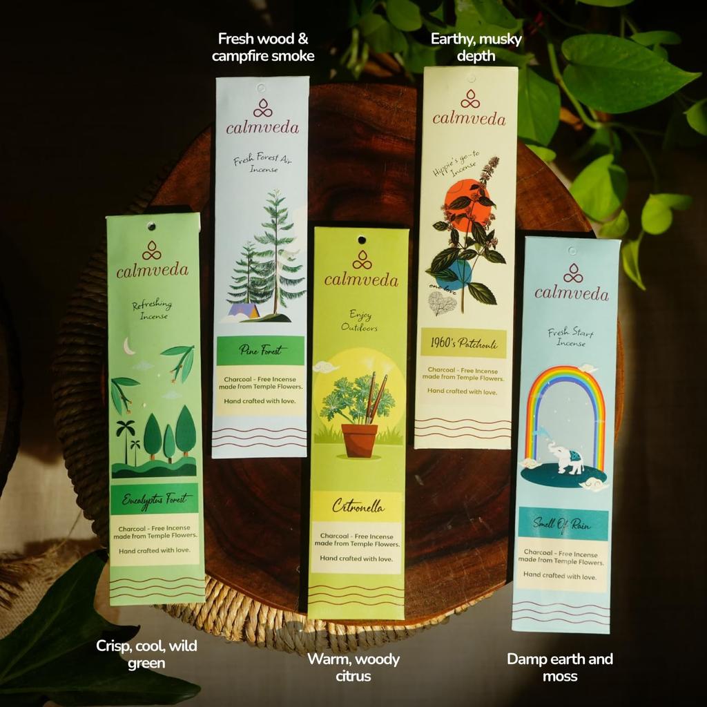 Tropical Forest Incense Variety -Incense Stick - (5 Scents, 60 Sticks) Charcoal Free Inscents-Sticks