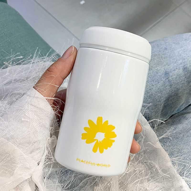 Stainless Steel Insulated Water Bottle Women Men Students Trendy Minimalist Cute Forest Style Thermos Cup With Temperature
