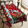 Christmas Santa Claus Deer Xmas Tree Tablecloth for Table Decor Winter Snowflake Poinsettia Table Cloth Christmas Decorations