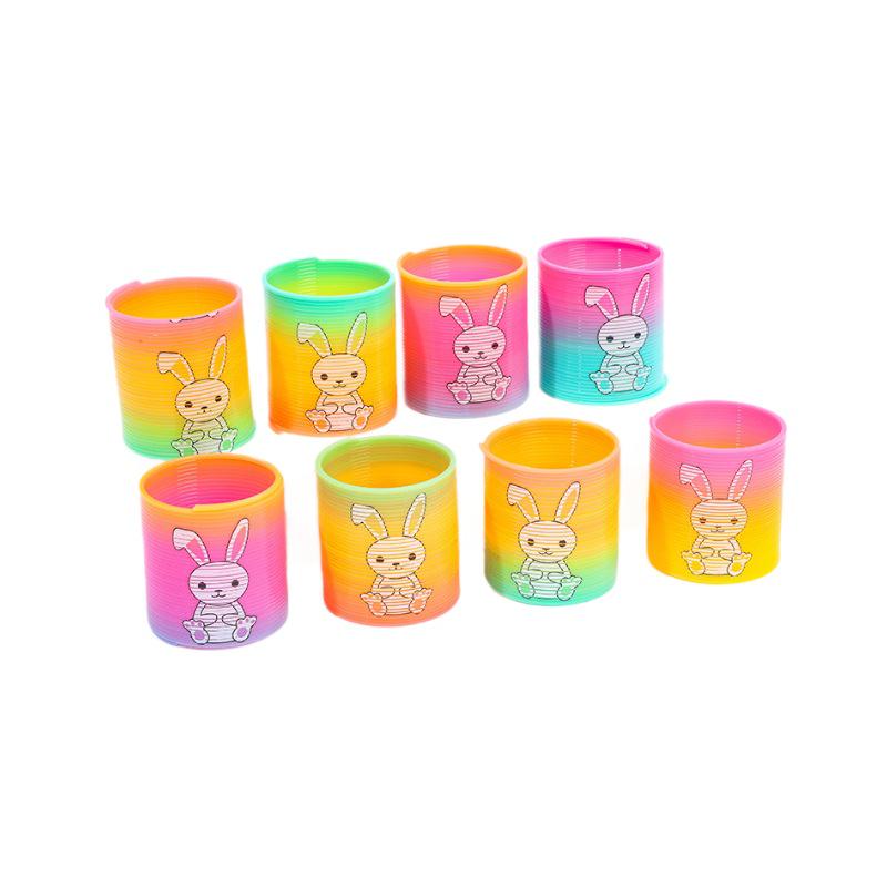 Rainbow Bunny Children's Mini Elastic Spring Toy - Colorful Slinky Prize