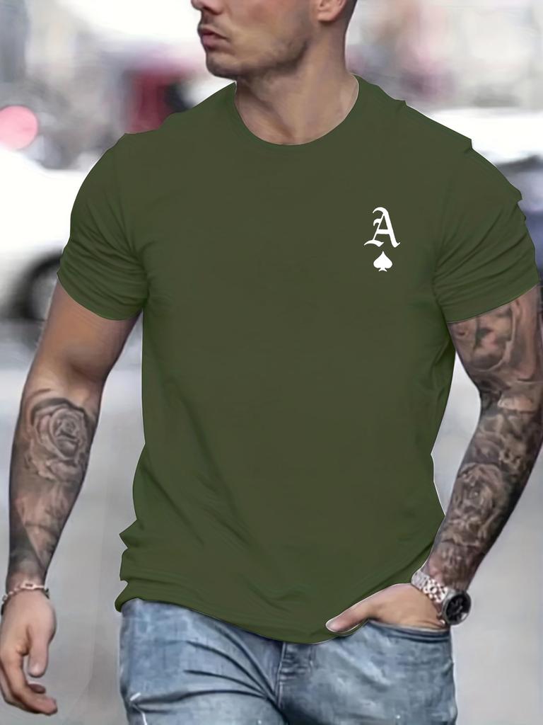 Unisexs Summer 100 Cotton Fashionable Casual Loose Classic Poker Card Aline Printed Sports Round Neck Short Sleeved Tshirt Top