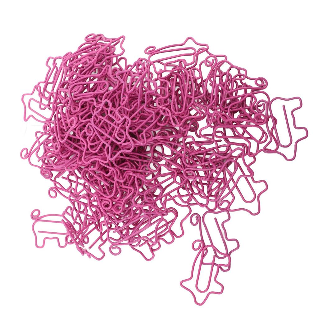 100pcs Paper Clips Prevent Slip Cute Pig Shaped Decorative Bookmark Metal Paperclips for School