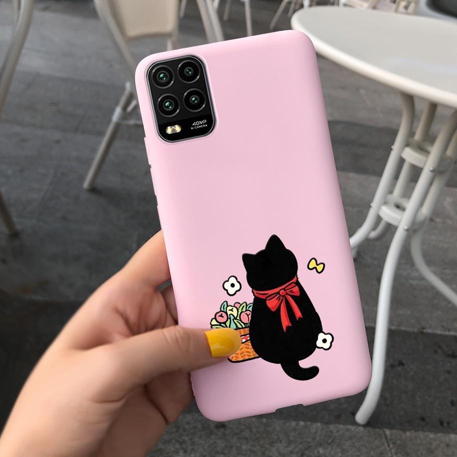 For Xiaomi Mi 10 Lite 5G Case Cute Cartoon Cow Soft-Touch Silicone Bag Back Cover For Xiomi Mi 10 Lite 5G Protector Bumper Funda