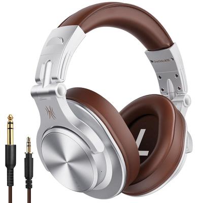OneOdio Bluetooth Wireless 72 Hours Sealed with AAC Monitor Headphones for Listening To Instrument Sound Source Silver Headphones, 5.2, Headphones,