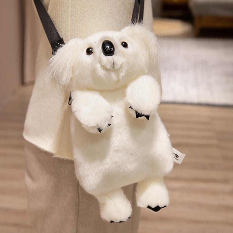 Cartoon Tiger Raccoon Bag Plush Toy Doll Snow Leopard Koala Doll Children Messenger Bag Soothing Doll