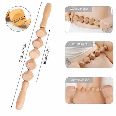 1Pc Wood Slimming Scraping Guasha Tool Anti Cellulite Body Sculpting Massage Roller for Muscle Pain Relief Blood Circulation