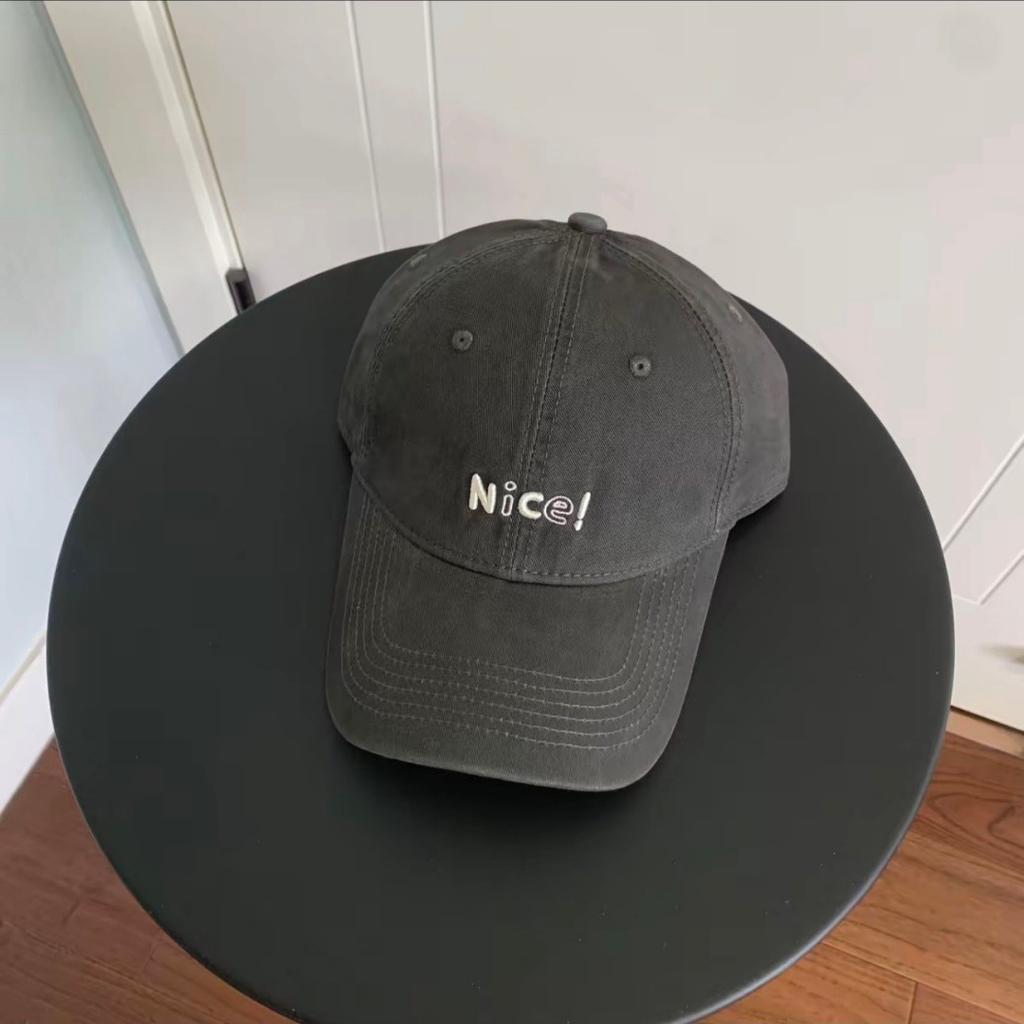 Fashion Hat Korean Four Seasons Versatile Big Head Circumference Face Embroidery Wide Brim Shade Baseball Cap Hat Fashion Casual Men's Blue