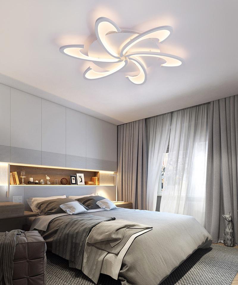 Lámpara de arañas LED de luz de techo acrílica moderna de 3/6 cabezas para sala de estar, dormitorio, iluminación del hogar, blanco frío/cálido regulable