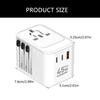 45W 65W Worldwide Travel Plugs Adapter Supports Over 300 Countries with Two USB C and USB A Port