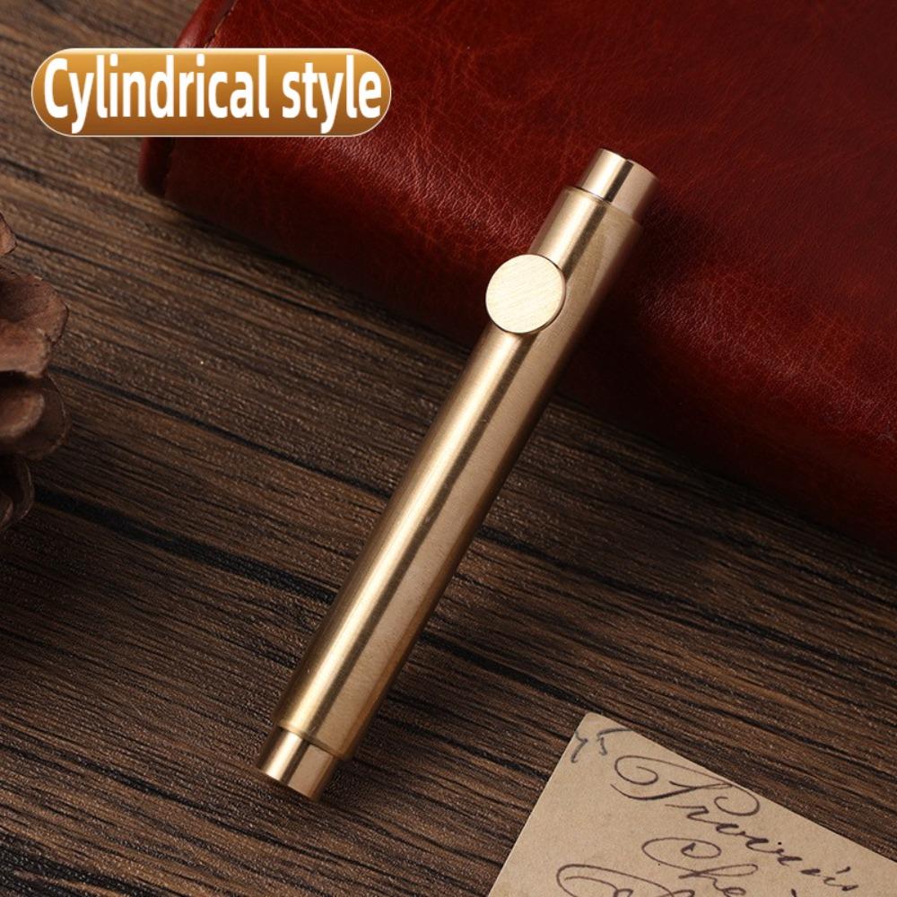 Artist Writing Vintage Brass Pens Scalable Mini Pocket Pen Student Metal Fountain Pen  Stationery Cylindrical Style
