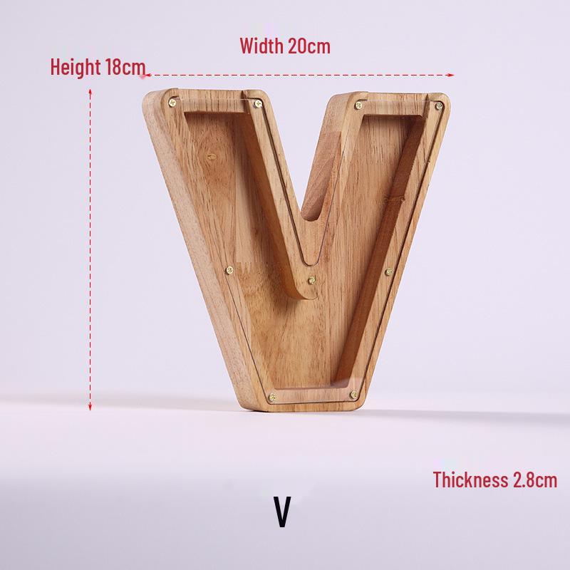 25-Year Transparent Wooden Letter Coin Bank - Children s Money Box Ornament