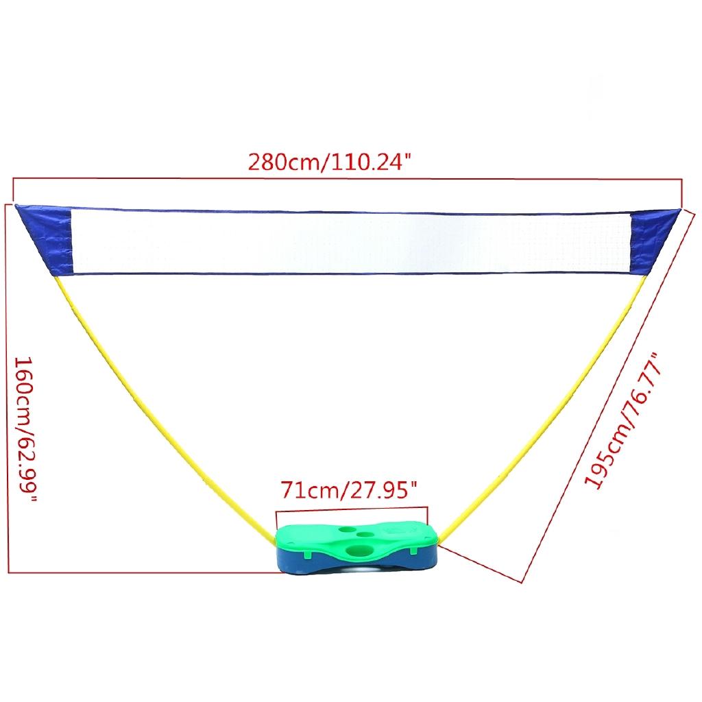 3-in-1 Outdoor Portable Badminton Set Tennis Volleyball Net with Stand Battledore 280X160cm