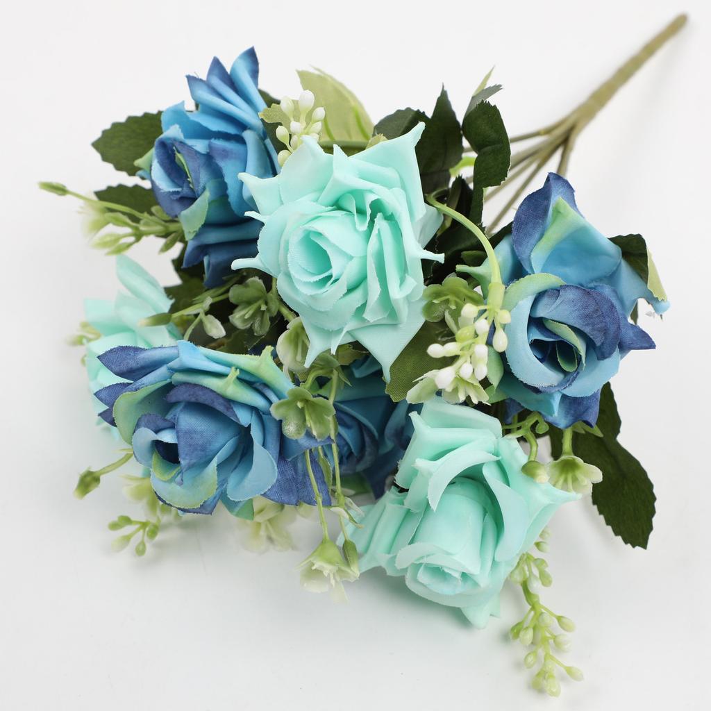Fake Roses, Artificial Flowers Realistic Silk Faux Rose With Stems For Wedding Decoration Anniversary Bridal Bouquet Floral Arrangement