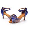 Women's Latin Dance Shoes Satin Dancing Shoes Salsa Party Ballroom Dancing Shoes High Heeled 7cm