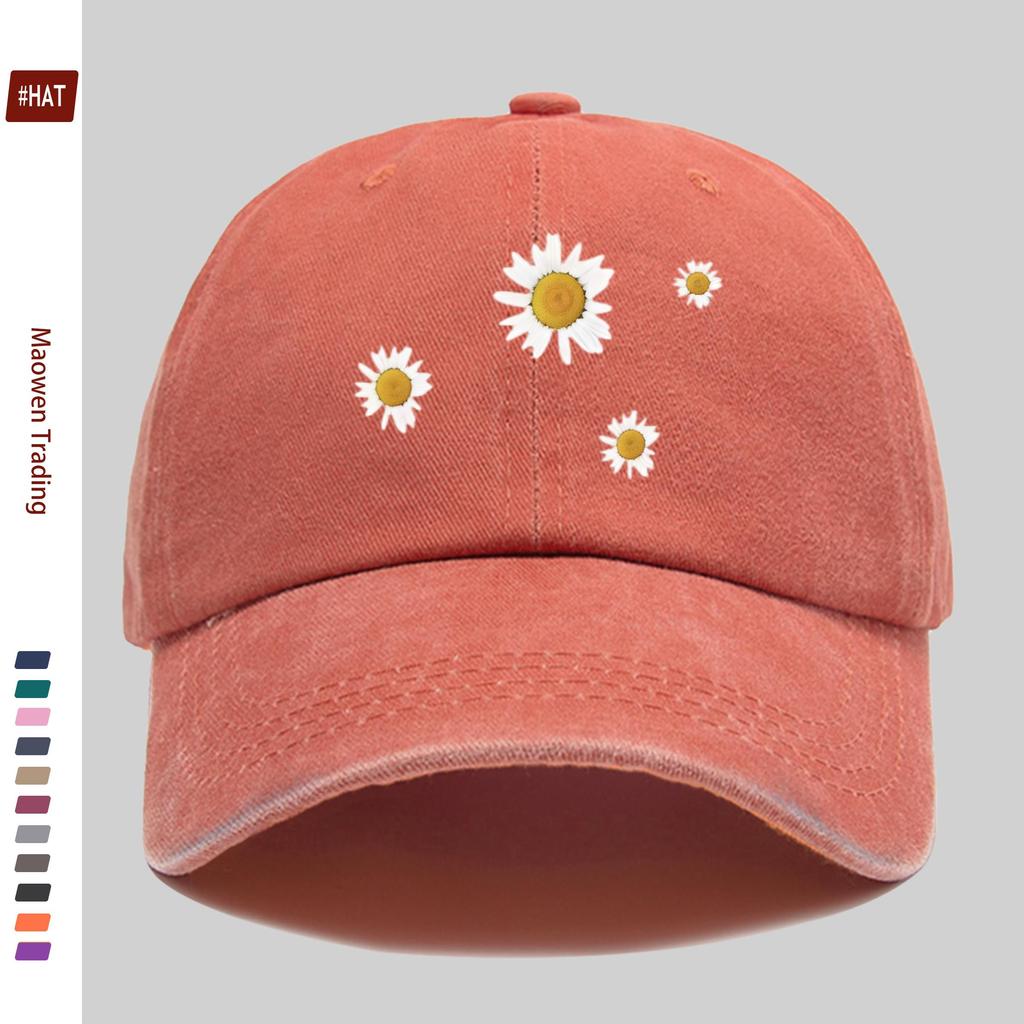 Pc Little Daisy Print Baseball Cap Trucker Sun Hat Comfortable and Lightweight Papa Hat Mom and Dad Beach Party Decorative H