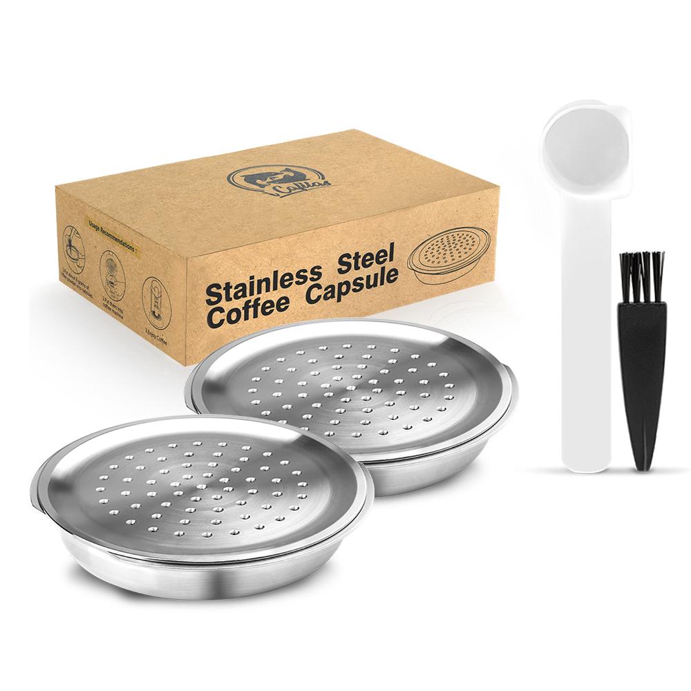 Stainless Steel Reusable Coffee Capsule Pods Compatibel with Philips Senseo Machine Coffee Maker Filter Metal Tamper