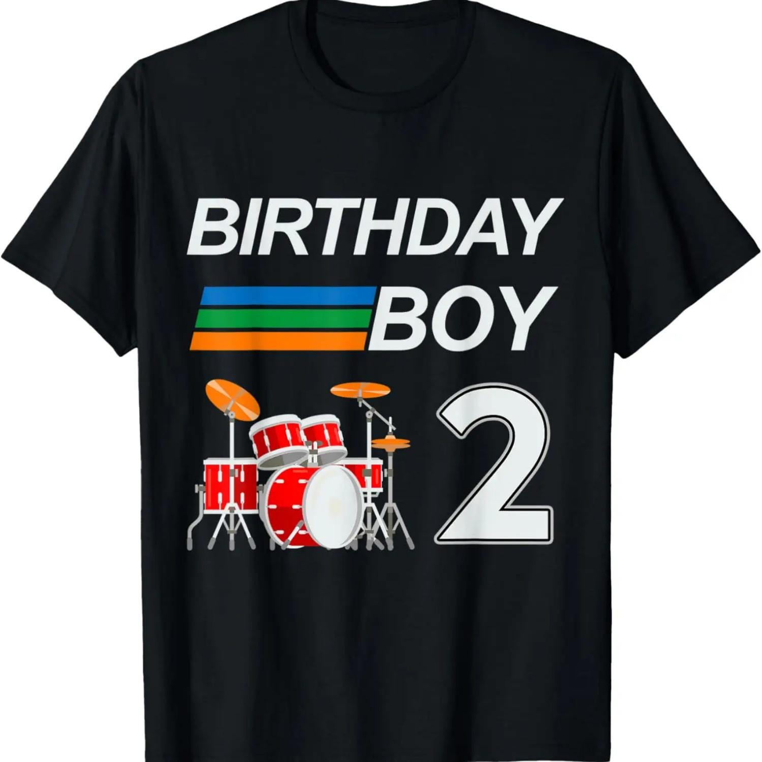 

Барабанщик Барабанные установки Мальчик на день рождения 2 года Мальчики Детская футболка XXXXXL чёрный