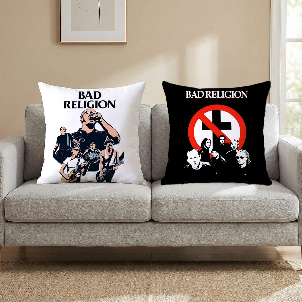 Punk Bad Religion Cushion Cover Cushion Cover Set 4Pcs 50X50 45X45 40X40 Pillowcase Decorative Sofa Home Decor