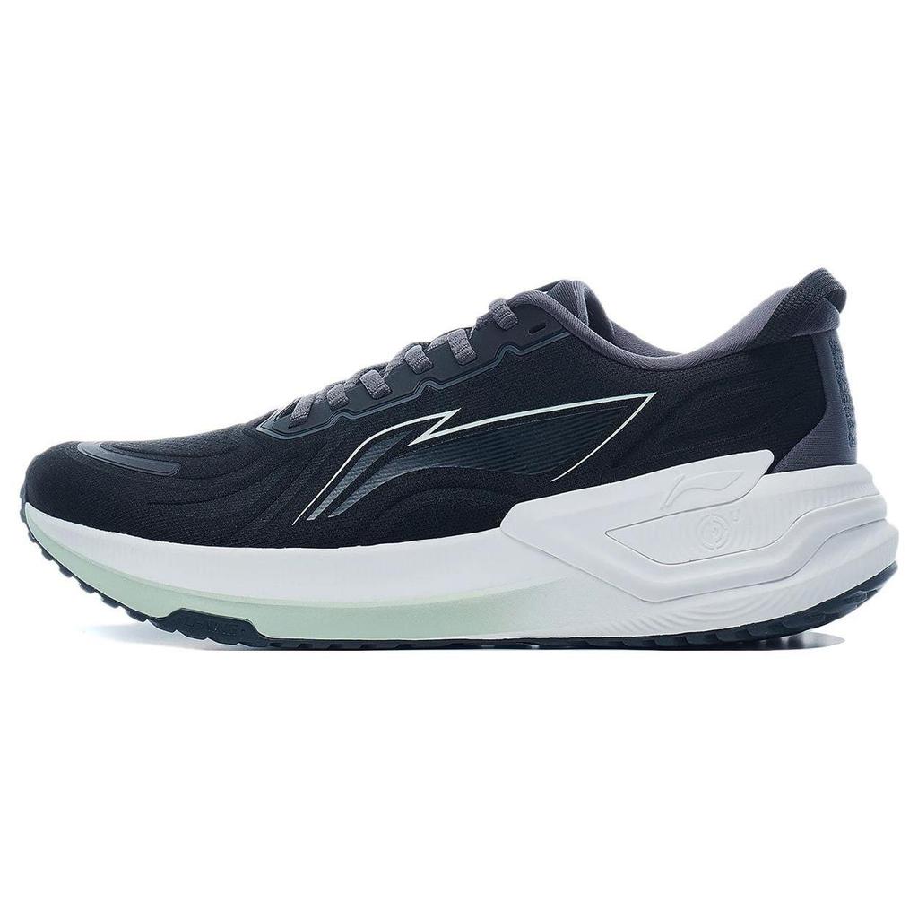 Li Ning YueYing 3.0 Comfortabel Textiel, TPU Demping Antislip Ondersteuning Lage Schacht Casual Hardloopschoenen Heren Zwart ARHT019-10