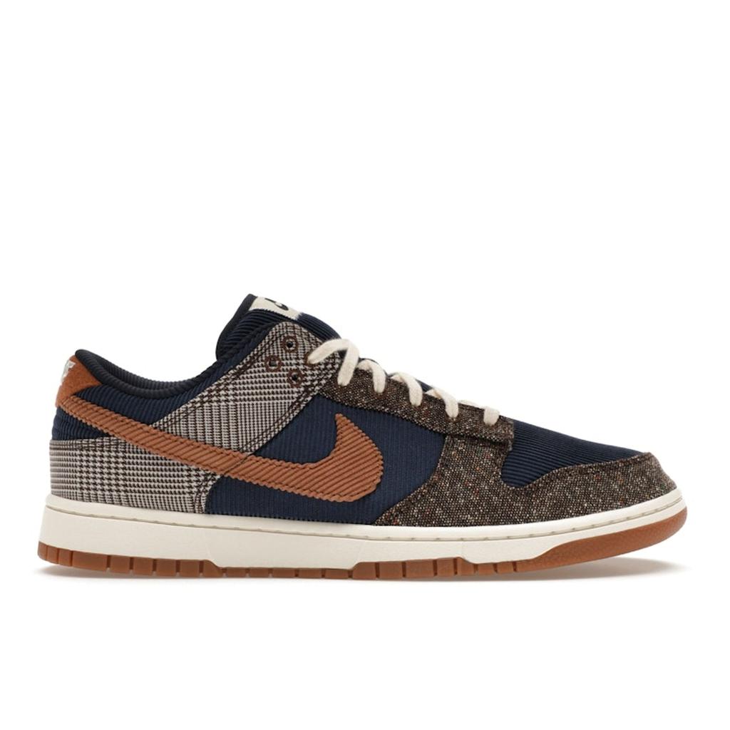 Nike Dunk Low Tweed Corduroy Unisex Sneakers Brown Midnight-Navy Ale-Brown FQ8746-410