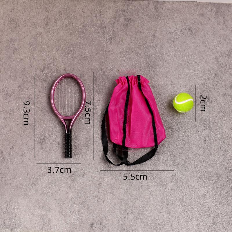 Miniature Outdoor Tennis Racket Dollhouse Ornament