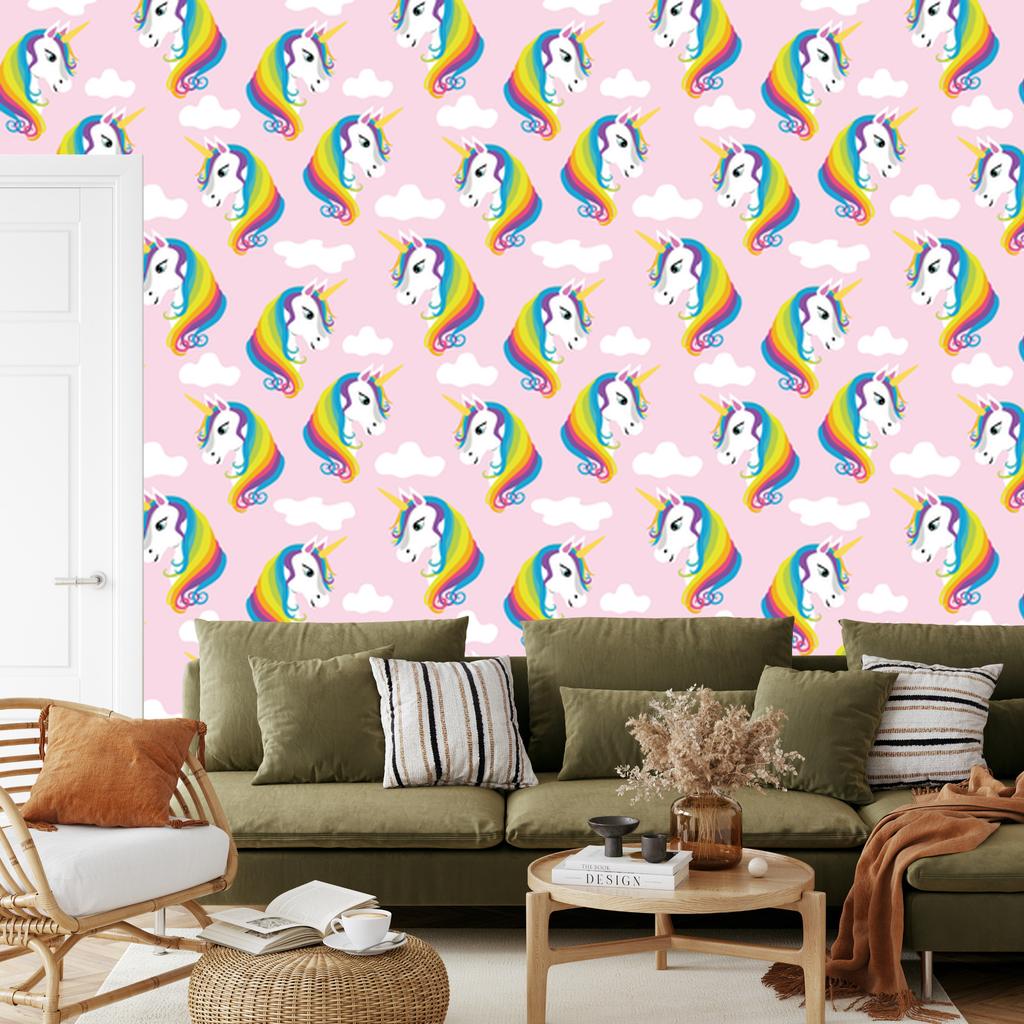 Rainbow Unicorns Wallpaper for Living Room and Bedroom 50x1000