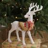 Realistic White Reindeer Ornament Durable White Reindeer Figurine Ornament For Christmas Window And Table Display