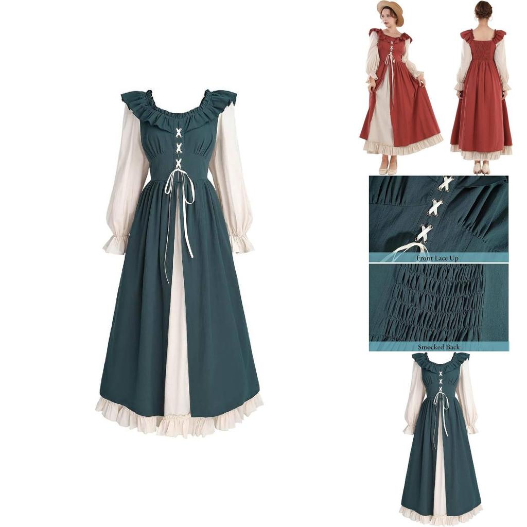 Exquisite Long Sleeve Irish Renaissance Dress For Women In Vibrant Color Options Perfect For Any Occasion