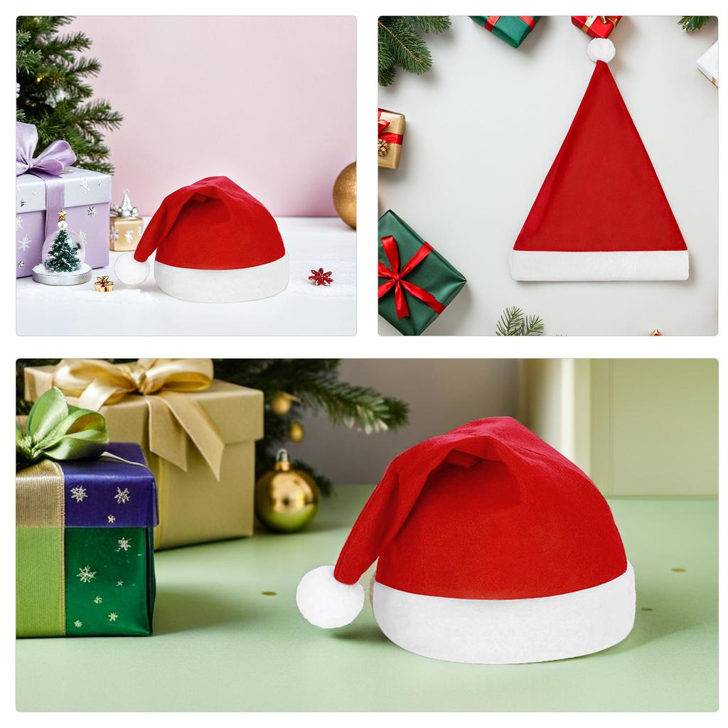 25Pcs Santa Hats Adult Christmas Hat Holiday Party Headwear Xmas Costume Accessories Photo Booth Props Christmas Decorations