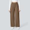 Fashion Women's Casual Solid Color Pocket Loose Slim Straight Suit Pants