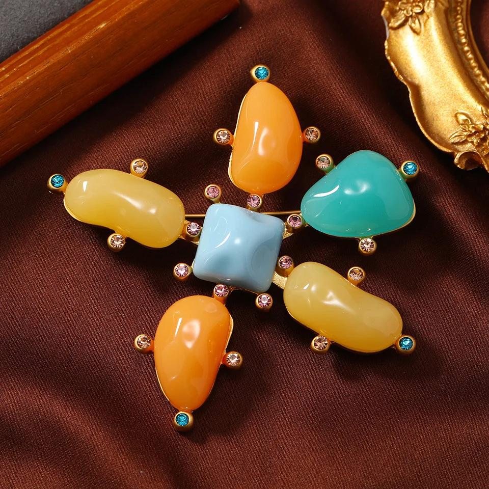 

Класична емальована брошка. Середньовічна вінтажна брошка. Морська зірка. Хрест. Шпилька. Значок. Аксесуари для важкої промисловості.