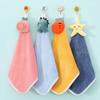 Hand Towel with Lanyard Design, Cartoon Fruit Animal Decor Bathroom Hanging Towel, Soft Thickened Fabric Hand Towel for Kitchen