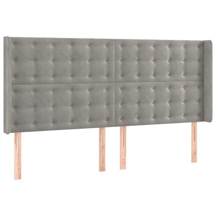 VidaXL LED Headboard Bedroom Furniture Double Bed Accessory Head of Bed Frame Interior Light Grey 3124548