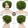 Olivgrüne Perücke für Frauen Synthetische Kurze Große Lockige Perücken Cosplay Halloween Kostümparty Flauschiger Stil Hochtemperaturfaser