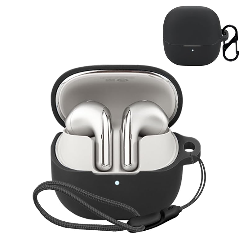 

For Xiaomi Buds 5 for case cover [NOUKAJU] wireless earphones silicon protective case (With carabiner + strap included) ) Fall prevention Scratch