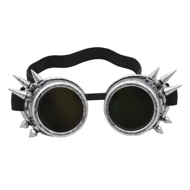 1pc Neue Schweißen Runde Goggle Steampunk Cyber Goth Sonnenbrille Niet Spiked Brille Cosplay Antike Viktorianischen Brillen