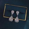 18K Gold Plated Copper Earrings - Water Drop Zircon Design